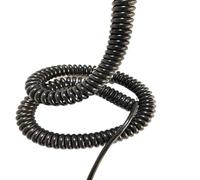 ZHURDFT Prolunga elettrica Retrattile, Cavo a Spirale di Alimentazione telescopico a 2 Anime 15AWG 13AWG a a Molla Nero Estensibile Bobina Retrattile(2 Core 15awg 3 Meters Line)