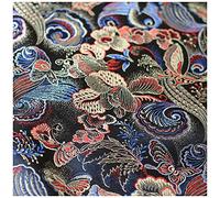 ZHURDFT Tessuto, Tessuto Broccato Jacquard con Farfalle e Fiori d'Amore, Largo 75 cm, Venduto al Metro for Abbigliamento, Costumi Cheongsam Fatti a Mano(Black)