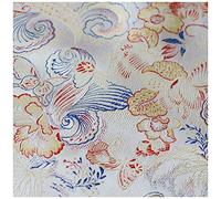 ZHURDFT Tessuto, Tessuto Broccato Jacquard con Farfalle e Fiori d'Amore, Largo 75 cm, Venduto al Metro for Abbigliamento, Costumi Cheongsam Fatti a Mano(Wit)