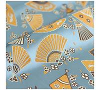 ZHURDFT Tessuto, Tessuto Broccato Jacquard con Fiori a ventaglio, Larghezza 75 cm, Venduto al Metro, utilizzato for Abbigliamento, Costumi Cheongsam Fatti a Mano(Light)