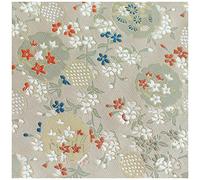 ZHURDFT Tessuto, Tessuto Broccato Jacquard con Fiori Dianthus, Larghezza 75 cm, Venduto al Metro for Abbigliamento, Costumi Cheongsam Fatti a Mano(Mud)