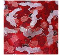 ZHURDFT Tessuto, Tessuto Broccato Jacquard con Gru Nuvola, Larghezza 75 cm, Venduto al Metro for Abbigliamento, Costumi Cheongsam Fatti a Mano(Big)