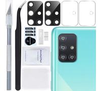 ZHUROUPU 2 PCS per Galaxy A71 Sostituzione del Vetro della Fotocamera Posteriore con Adesivo preinstallato per Samsung Galaxy A71 4G SM-A715F/DS (Nero)