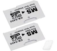ZHUROUPU Doppio Adattatore Micro SD/SDHC a Memory Stick PRO Duo per Playstation per PSP 1000 2000 3000 E1000 3001 3003 e per Sony Cyber Shot Camera, TF Card a MS PRO Duo