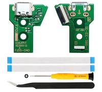 ZHUROUPU JDS-030/JDM-030 Sostituzione Micro USB di Ricarica USB Adattatore di Riparazione del Caricatore Circuito con Cavo Flessibile a 12 Pin e Luce LED per Sony per Playstation