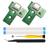 ZHUROUPU JDS-040/JDM-040 Sostituzione Micro USB di Ricarica USB Adattatore Riparazione del Caricatore Centro di Cavo con Cavo Flessibile a 12 Pin e Luce LED per Sony per Controller Wireless per PS4