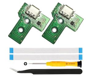ZHUROUPU JDS-040/JDM-040 Sostituzione Micro USB di Ricarica USB Adattatore Riparazione del Caricatore Centro di Cavo con Cavo Flessibile a 12 Pin e Luce LED per Sony per Controller Wireless per PS4