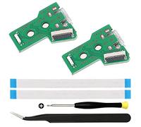 ZHUROUPU JDS-055/JDS-050 Sostituzione Micro USB di Ricarica USB Adattatore di Riparazione del Caricatore Circuito con Cavo Flessibile a 12 Pin e Luce LED per Sony per Playstation