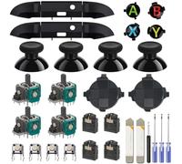 ZHUROUPU Kit Controller di Gioco da 30 in 1 per Il Controller Xbox Series S/X, con tirapuginari/lb Bumper RB/DPAD/ABXY Pulsanti/Parti di Sostituzione delle Cuffie (Multicolour ABXY)