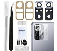 ZHUROUPU Parti di Sostituzione della Lente per Vetro Posteriore Posteriore Posteriore per Xiaomi Redmi Note 10 PRO (Non Adatta per Redmi Note 10/Note 10s) con Vetro temperato di Lente (11pc/Nero)