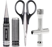 ZHUROUPU Punzone da 0-14 mm Alesatore in Lega di Alluminio Apri Foro espandibile con Manicotto e Forbici RC per carrozzeria Modello RC Fai da Te/carrozzeria Auto (Nero)