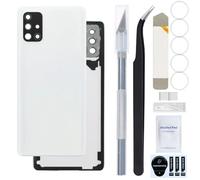 ZHUROUPU Sostituzione del Coperchio della Batteria Posteriore per Samsung Galaxy A71 4G SM-A715F, Copertura Posteriore in plastica con Obiettivo/Nastro della Fotocamera (Bianco)