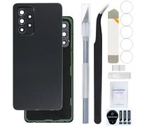 ZHUROUPU Sostituzione del Coperchio Posteriore per Samsung Galaxy A52 5G A526B/DS A526U, alloggiamento Batteria Posteriore con Fotocamera preinstallata, Nastro preinstallato (Nero)