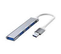 ZHUTA Hub USB (4 in 1) | Hub USB A ultra sottile in alluminio | Docking Station per laptop | Adattatore multiporta compatibile con PC MacBook Pro Air Mini Dell HP Keyboard Mouse Flash Drive