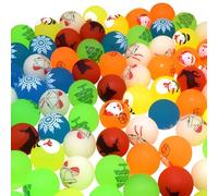 ZhuXIXILiang YZZT 24 PCS Palline elastiche luminose di Natale colorate - 30 mm di diametro, materiale in plastica, confezione da 24 pezzi - Ottime come giocattoli per bambini e regali