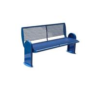 zhuyanbo007 Panchine da esterno, Panca in metallo for esterni - Sedie da giardino e da patio, schienale resistente, design elegante,Panchina per esterno(Blue,180cm)