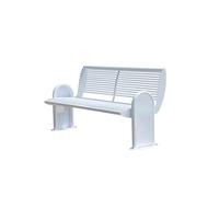 zhuyanbo007 Panchine da esterno, Panca in metallo for esterni - Sedie da giardino e da patio, schienale resistente, design elegante,Panchina per esterno(White,150cm)