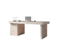 zhuyanbo007 Scrivania per computer, Scrivania moderna for ufficio domestico con cassetti e stazione di ricarica, mobiletto portaoggetti, scrivania direzionale Rock Slab(140cm)