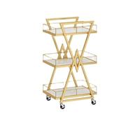 zhuyanbo007 Tabella di divano 3-Tier Metal Rolling Cart for Spa, Salon & Home - Beauty Trolley with Storage Drawer & Wheels, Perfect as Side Table or Couch Table Piccolo tavolo laterale
