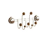 zhuyanbo007 Wall Mounted Clothes Rack, Ganci a ventosa senza fori for porte, appendiabiti da parete for riporre oggetti in camera da letto/ingresso(Dark brown)
