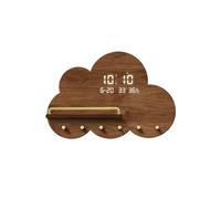 zhuyanbo007 Wall Mounted Clothes Rack, Mensola da parete vintage con ganci e orologio elettronico - Decorazione for ingresso