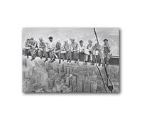 ZHUYING Poster minimalista Charles Ebbets Fotografia in bianco e nero Pranzo su un grattacielo Poster Cool Artworks Pittura Wall Art Stampe su tela da appendere Pictur