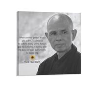 ZHUYING Stampa su tela con stampa di Thich Nhat Hanh, decorazione commemorativa vintage, poster artistico da parete, decorazione moderna per la casa, 30 x 30 cm