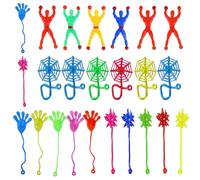 zhwohyu Colorato Sticky Hands Giocattoli per Bambini, Giocattoli Appiccicosi, Mano Appiccicosa Giocattolo, Giochi Appiccicosi Per Ragazzi e Ragazze Compleanno Feste, Quattro stili-24 pezzi