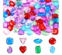 ZHXGO Diamanti colorati per bambini, pietre preziose in acrilico, 180 g, cristalli colorati, in plastica, per matrimoni, feste, vasi, artigianato (8 forme, colore casuale)