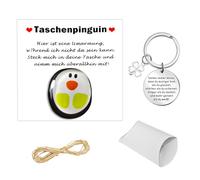 ZHXGO Mini Carino Pinguino Tascabile, Abbraccio del Pinguino Tascabile, Animal Pocket Hug Penguin Toy con Biglietto di Auguri Incoraggiante e Portachiavi, Grazioso Abbraccio da Pinguino Tascabile