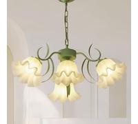zhxinashu Lampada a Sospensione Moderna, Lampada Verde da Soffitto con Motivo Floreale in Acrilico, E27 Lampadario Sputnik per Camera da Letto, Cucina e Soggiorno