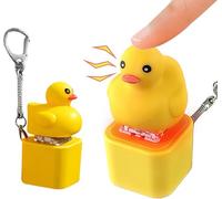ZHXMALL 2 pezzi portachiavi con ciondolo ricaricabile, con luci e rumori, tastiera fidget per anti ansia e nervosismo, aiuto alla concentrazione (Ducky + rane), Ducky, Ducky
