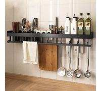 ZHXY Portautensili Cucina Coltelli, Barra Porta spezie da Parete,Organizer Alluminio, per corridoio Bagno, Nero