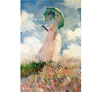 Zhyaunz 5D DIY Diamond Painting Kit Donna con parasole Claude Monet Punto croce Mosaico Ricamo Strass Pieno e rotondo Trapano Manuale Hobby Home Decor 40x50cm