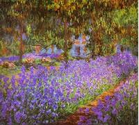 Zhyaunz 5D DIY Diamond Painting Kit Iris nel Giardino di Monet Claude Monet Punto Croce Mosaico Ricamo Strass Pieno Tondo Trapano Manuale Hobby Home Decor 30x40cm