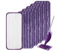 ZHYLUO 6 Pezzi Panno Microfibra Pavimenti Mop per Scopa Swiffer WetJet, Ricarica Lavabile e Riutilizzabile, Adatta per Legno Duro, Laminato e Piastrelle (Viola)
