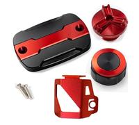 ZhyoNgFu Tappo Dell'olio Motore Motocicletta Accessori per Moto Tappo Olio Freno Anteriore E Posteriore Coperchio Protettivo E Riempimento Olio per YZF R3 YZF-R3 YZFR3 2015-2023(Rosso,B)