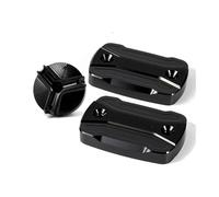 ZhyoNgFu Tappo Dell'olio Motore Motocicletta Tappo del Serbatoio del Carburante del Liquido dei Freni per Motocicletta, Copertura della Pompa del Freno per TMAX 530 SX DX 2012-2019 2018(Nero,A Set)