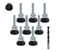 ZHYTUAL 8 Pezzi Piedini Regolabili Per Mobili Piedini Regolabili M8 Gambe Piedini Per Mobili Con Dadi Di Inserimento Controdadi E Punte Per Trapano In Metallo Adatte Per Tavoli Sedie Panche Divani