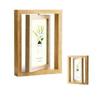 ZHYTUAL Cornice Doppia Cornice Personalizzata Cornices Portafoto Fai Da Te Girevole a 360° Portafoto 10x15 Con Pannello in Acrilico Adatta per Scrivanie Camere Da Letto Studi Ecc