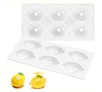 ZHYTUAL Stampo in Silicone 3d per Torta al Limone Silicone au Citron Moule Trompe Loeil Fruit Moule Gateau Adatto per Decorazioni di Torte Dessert Brownies Mousse Budini Limone 6 Fori