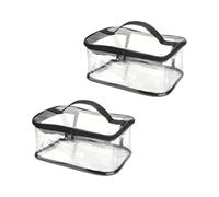 ZHYUAN 2 pezzi Viaggio Borsa Cosmetici,Sacchetto di Cosmetica da Viaggio Portatile,Beauty Case Trasparente,da viaggio, per cosmetici, da viaggio, trasparente, unisex, impermeabili, per trucchi