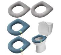 ZHYUAN 4 Pezzi Coprisedile per WC,Toilette Copri Sedile,Morbido copriwater,Copriwater Morbido Universale,coprisedili per WC,Copriwater Lavabile,Cuscino Coprivaso per WC