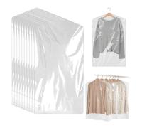 ZHYUAN 50 Pezzi Custodia Porta Abiti,Copertura Antipolvere Abbigliamento,Copriabiti Antipolvere Trasparenti,Buste Copriabiti Trasparenti,Vestiti Appesi Borse Porta Abiti,per Tintoria,giacche,camicie