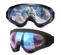 ZHYUAN Occhiali da Moto Antivento, Resistenti ai Raggi UV, Regolabili, 2 Paia, Colored, Taglia Unica, Moderni, Protezione UV, Antiriflesso, Antivento, Sci, Pattinaggio a Rotelle, Fuoristrada