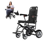 zhyunvd Sedia A Rotelle Elettrica Ultraleggera,Sedia A Rotelle Elettrica Leggera per Anziani,Cuscinetti Morbidi Rimovibili,Peso 15Kg,capacità Massima 100 kg 10A
