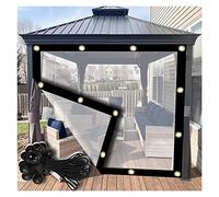 ZHZHXR Telo Trasparente Laterale Pergola Prova di Polvere Antimacchia con Cordino Elastico Impermeabile Trasparente per Gazebo/Posto Auto Coperto/pergolato (4x3m/13.12x9.84ft)