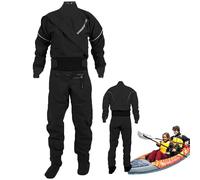 ZHZWwansuGE Muta Stagna A Tre Strati, Muta Stagna da Sub da Uomo, con Collo E Polsini in Lattice, per Tutti Gli Sport Acquatici, tra Cui Vela, Yachting, Kayak, Canoa, Paddleboarding Black-M