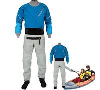 ZHZWwansuGE Muta Stagna A Tre Strati, Muta Stagna da Sub da Uomo, con Collo E Polsini in Lattice, per Tutti Gli Sport Acquatici, tra Cui Vela, Yachting, Kayak, Canoa, Paddleboarding Blue-L