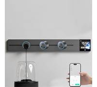 ZHZWwansuGE Presa da Binario 8000W 32A, con Display LED/Controllo Tramite App, Binario per Prese da 50 cm/80 cm + 3/4 Prese Universali A Tre Fori, per Soggiorno, Cucina, Ufficio Grey-50cm